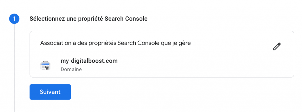 google analytics associer search console confirmer propriete