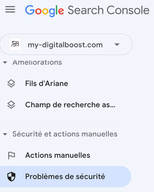 google search console probleme securite