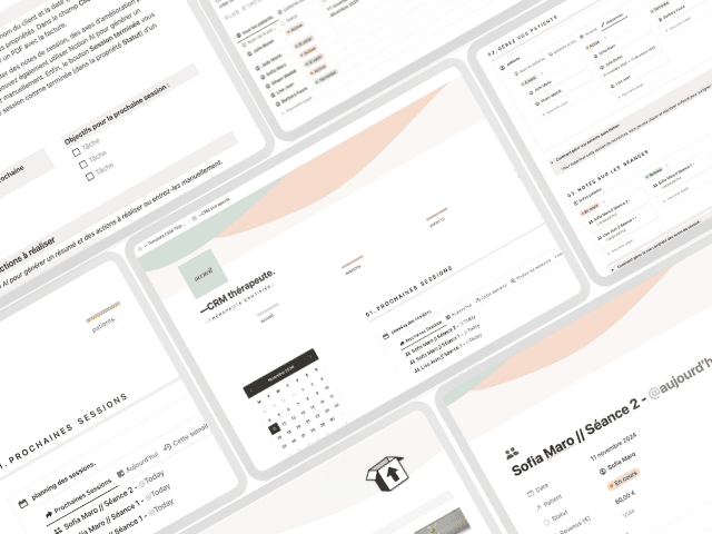 Template notion crm therapeute